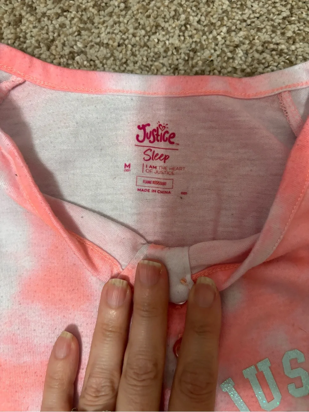 Justice Girls Pajama Sets- Lavender Purple, Gray Leopard, Pink Tie-Dye